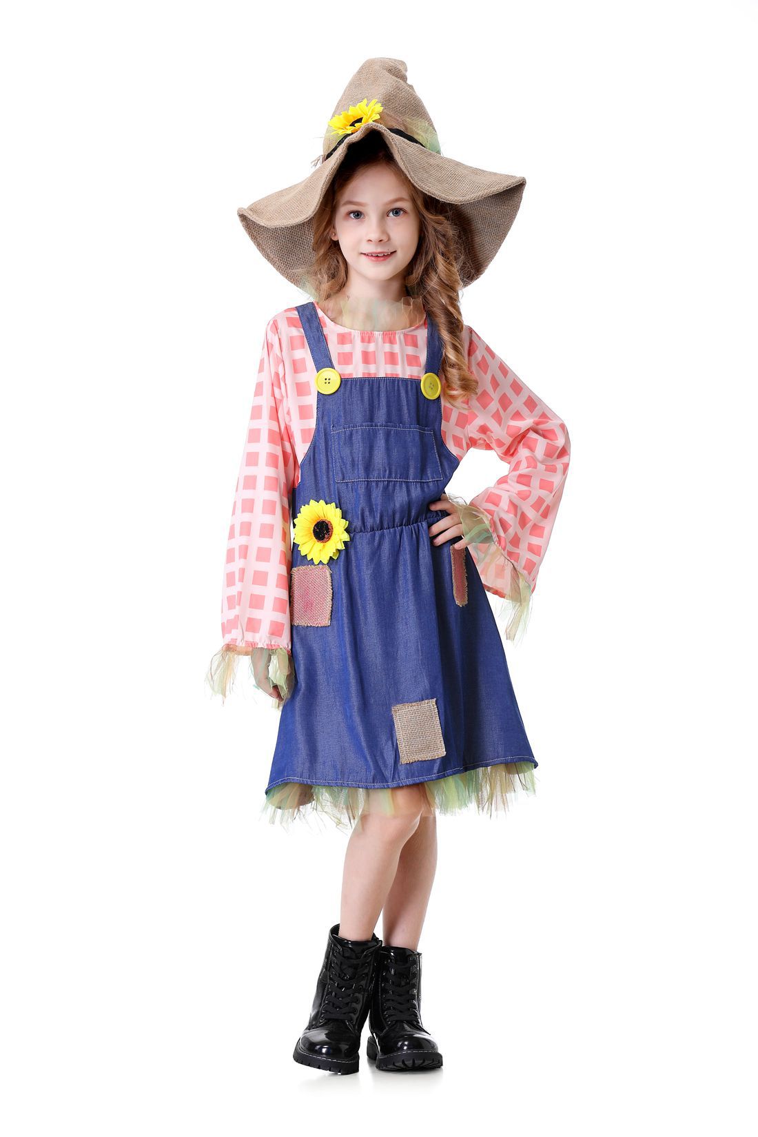 Female Scarecrow Costume Girls and Women Scarecrow Cosplay Outfit Summer Outing Dress