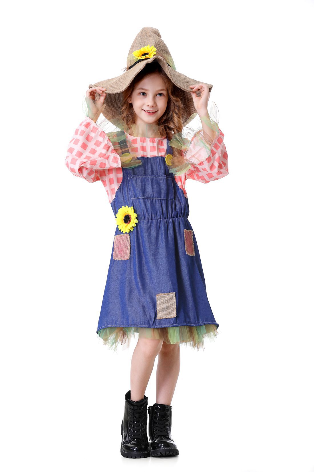 Female Scarecrow Costume Girls and Women Scarecrow Cosplay Outfit Summer Outing Dress