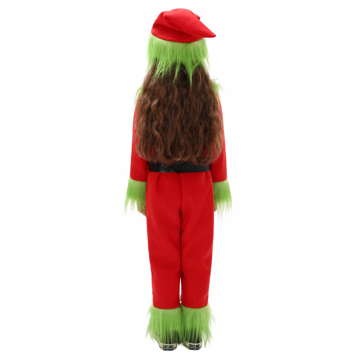 Disfraz de Monstruo Verde de Papá Noel para Niños, Traje de Navidad Peludo con Capucha para Niños y Niñas