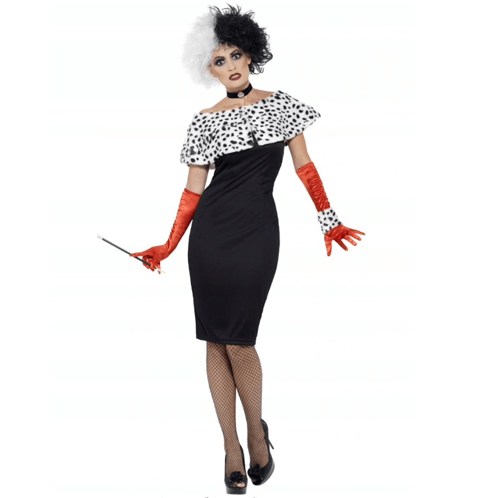 Disfraz de Halloween con capa y guantes, conjunto completo