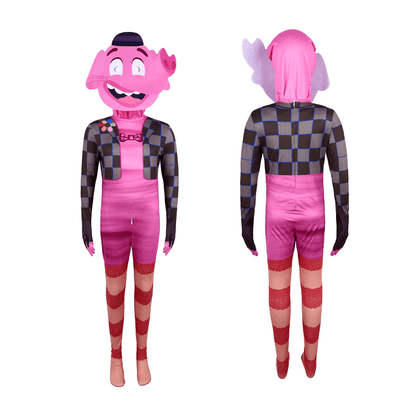 Kids Inside Out 2 Bing Bong Costume Inside Cosplay Jumpsuit and Out Helmet for Halloween Party