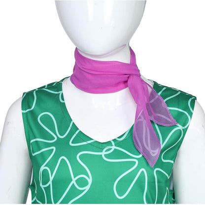 Girls Inside 2 Disgust Costume Classic Disgust Green Dress with Belt and Scarf Kids Disgust Cosplay Outfit
