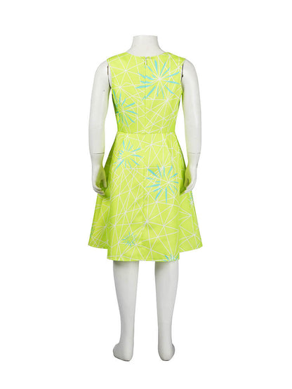Inside Out Joy Dress and Mask Party Cosplay Joy Costume Sleeveless Yellow Dress