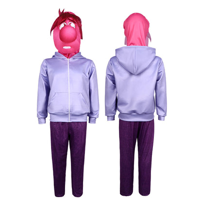 Inside Out 2 Disgusto Disfraz Nueva Emoción Disgusto Sudadera con Capucha Pantalones y Casco para Halloween Cosplay