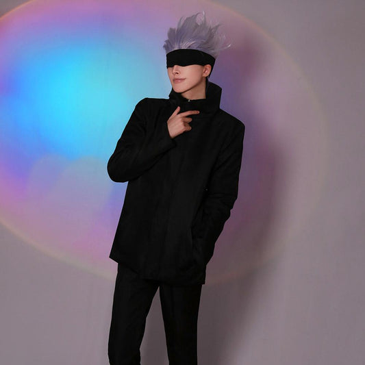 Gojo Cosplay Outfit Satoru Gojo Cosplay Costume with Wig Blinder and Glasses