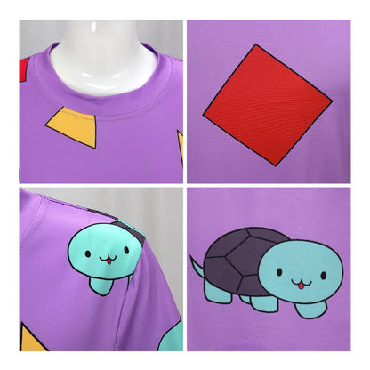 KPop Zoey Pajamas Purple Long Sleeves / Short Sleeves Daily Wear Sleepwears