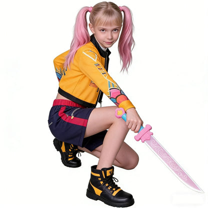 Kids KPop Rumi Costume 3-Piece Yellow Printing Rumi Cosplay Outfit Set