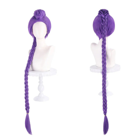 KPop Rumi Cosplay Wig with Extra Long Purple Braid Premium Heat-Resistant Costume Wig