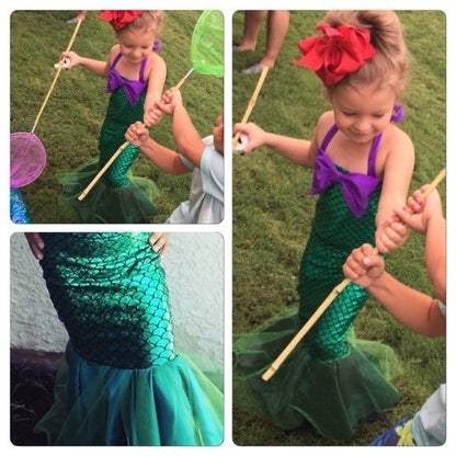 Robe d'été Petite Sirène - Robe scintillante de sirène pour fille - Déguisement de princesse de fête