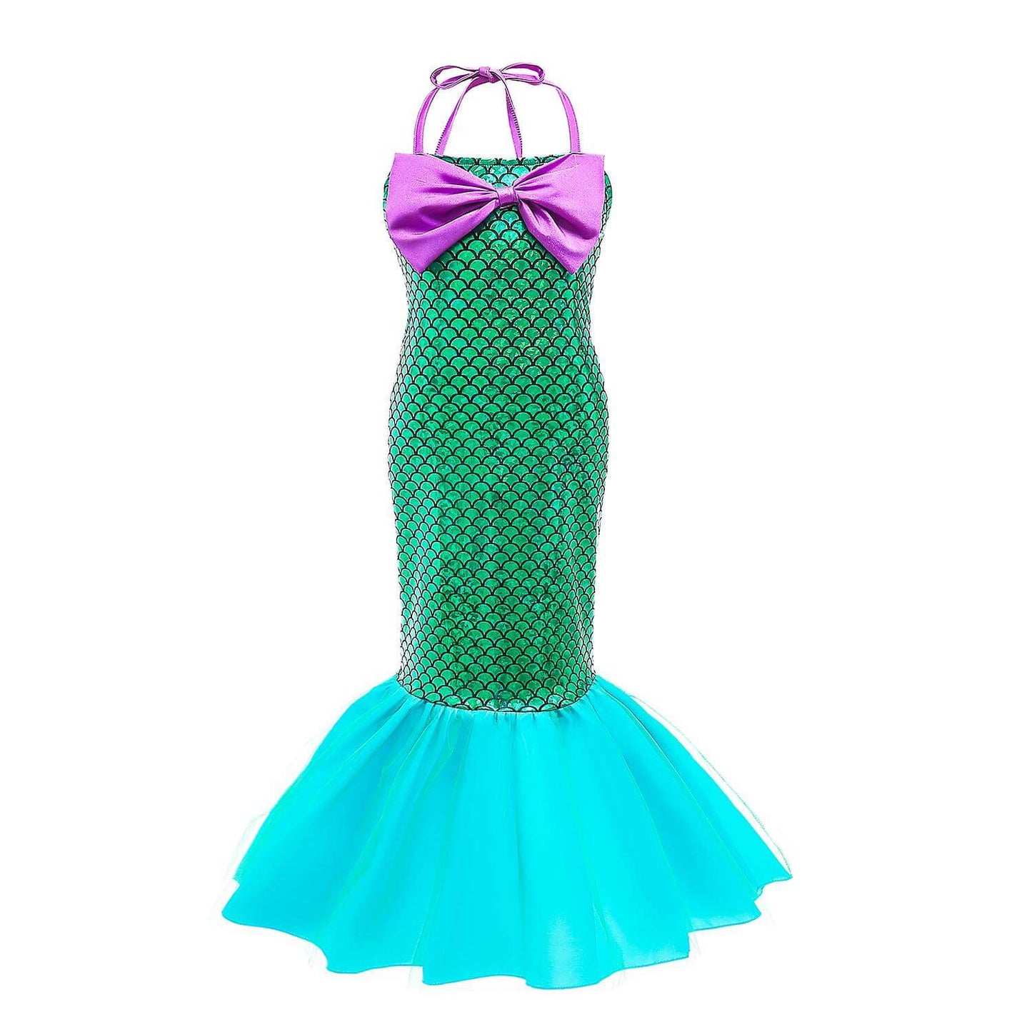 Robe d'été Petite Sirène - Robe scintillante de sirène pour fille - Déguisement de princesse de fête