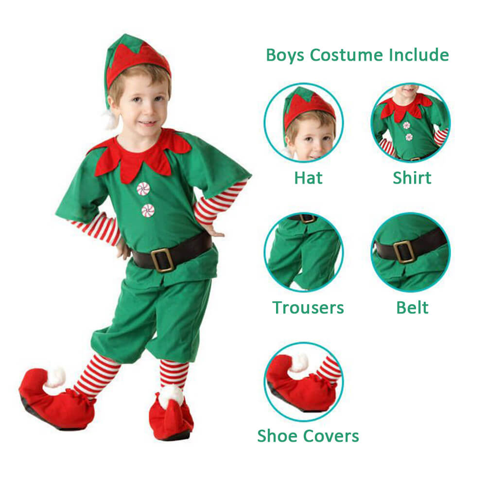 Sunbaby Family Christmas Elf Costume Holiday Elf Matching Outfit