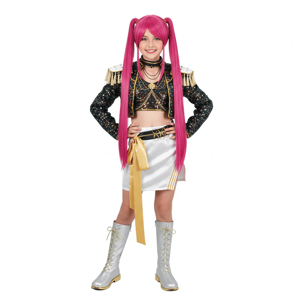 KPop Mira Cosplay Costme Black Gold Dance Outfit Golden Stage Costume