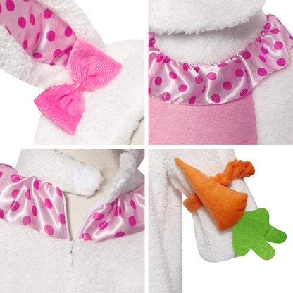 Disfraz de conejo de peluche para niños, lindo traje de conejo con zanahoria para Pascua