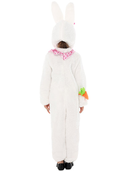 Disfraz de conejo de peluche para niños, lindo traje de conejo con zanahoria para Pascua