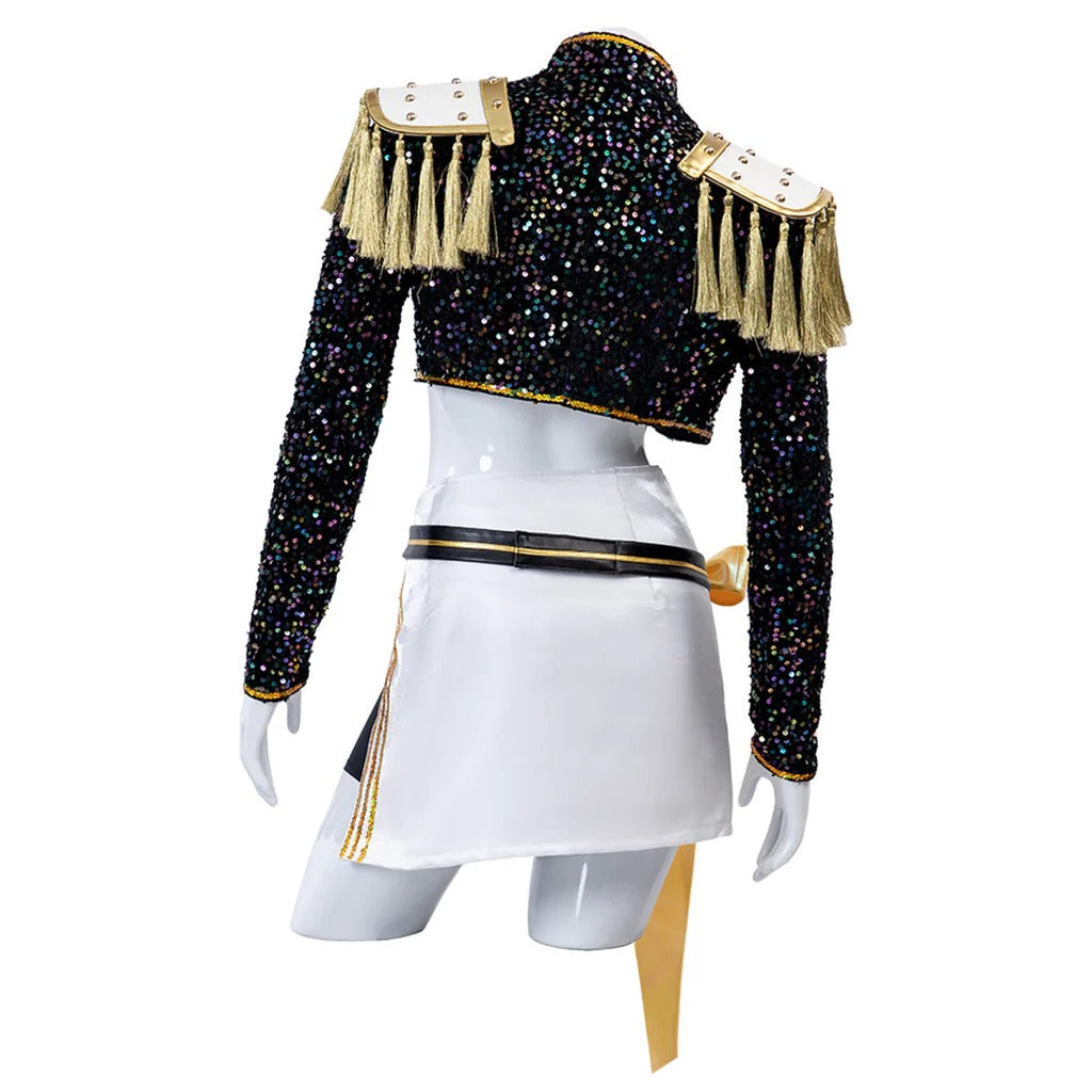 KPop Mira Cosplay Costme Black Gold Dance Outfit Golden Stage Costume