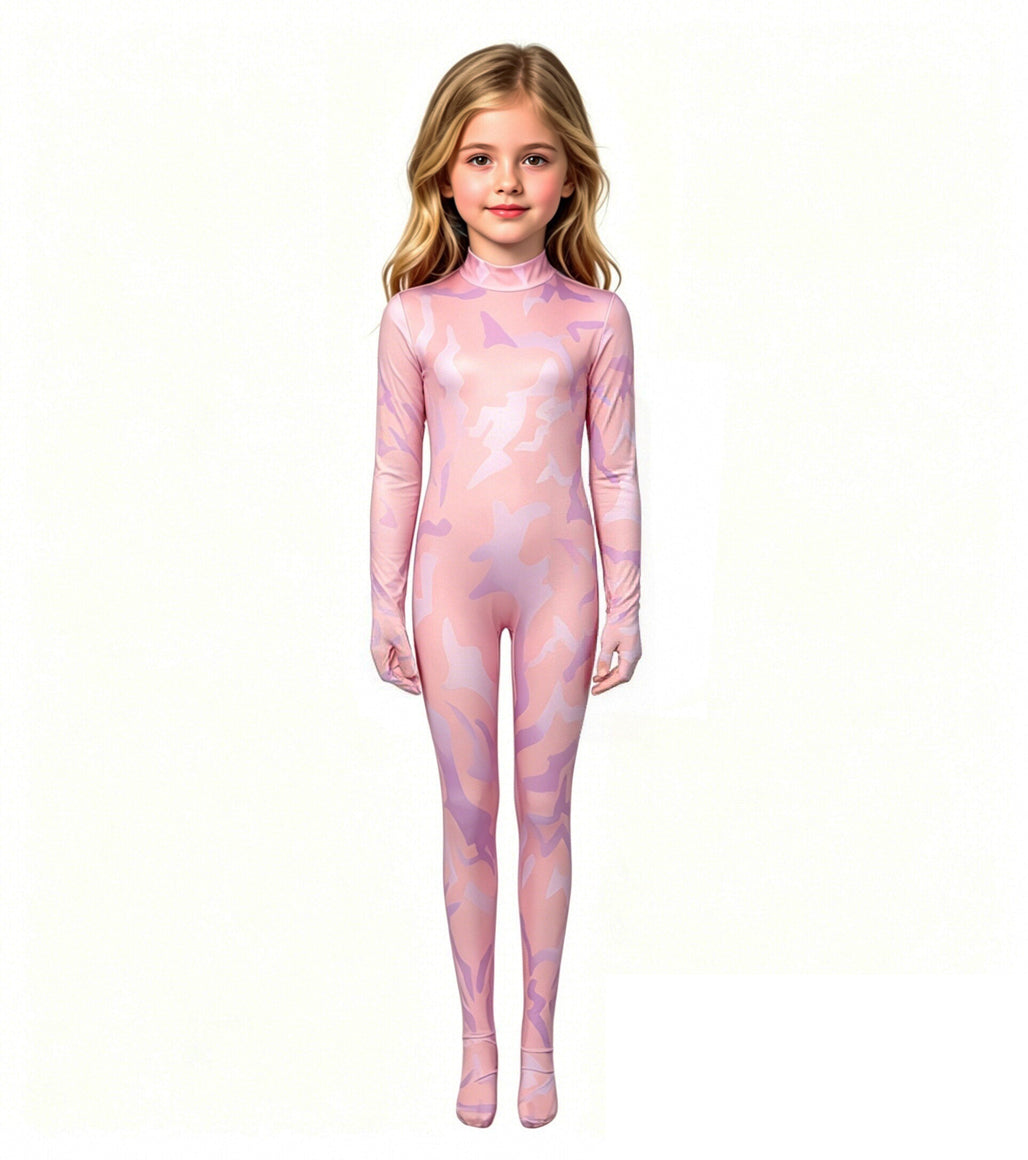 KPop Demon Hunters Bodysuit Pink Demonic Pattern Anime Cosplay Jumpsuit