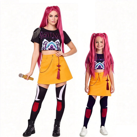 KPop Mira Costume Fashion Stage Performance Outfit Mira Cosplay Top Skirt and Accessories