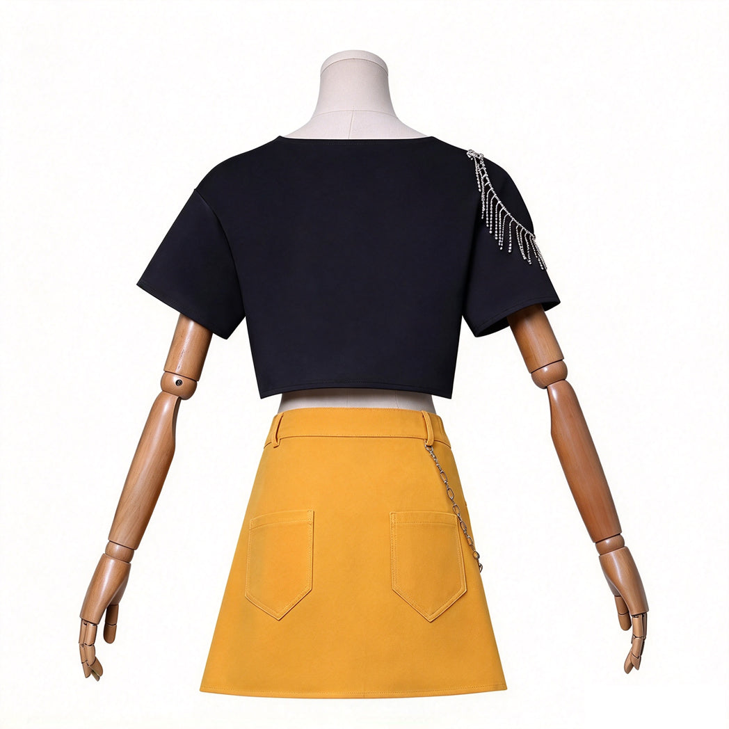 KPop Mira Costume Fashion Stage Performance Outfit Mira Cosplay Top Skirt and Accessories
