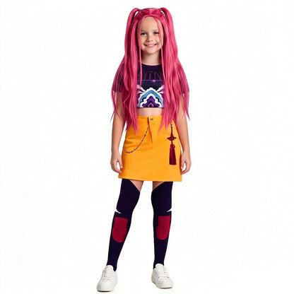 KPop Mira Costume Fashion Stage Performance Outfit Mira Cosplay Top Skirt and Accessories