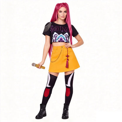 KPop Mira Costume Fashion Stage Performance Outfit Mira Cosplay Top Skirt and Accessories
