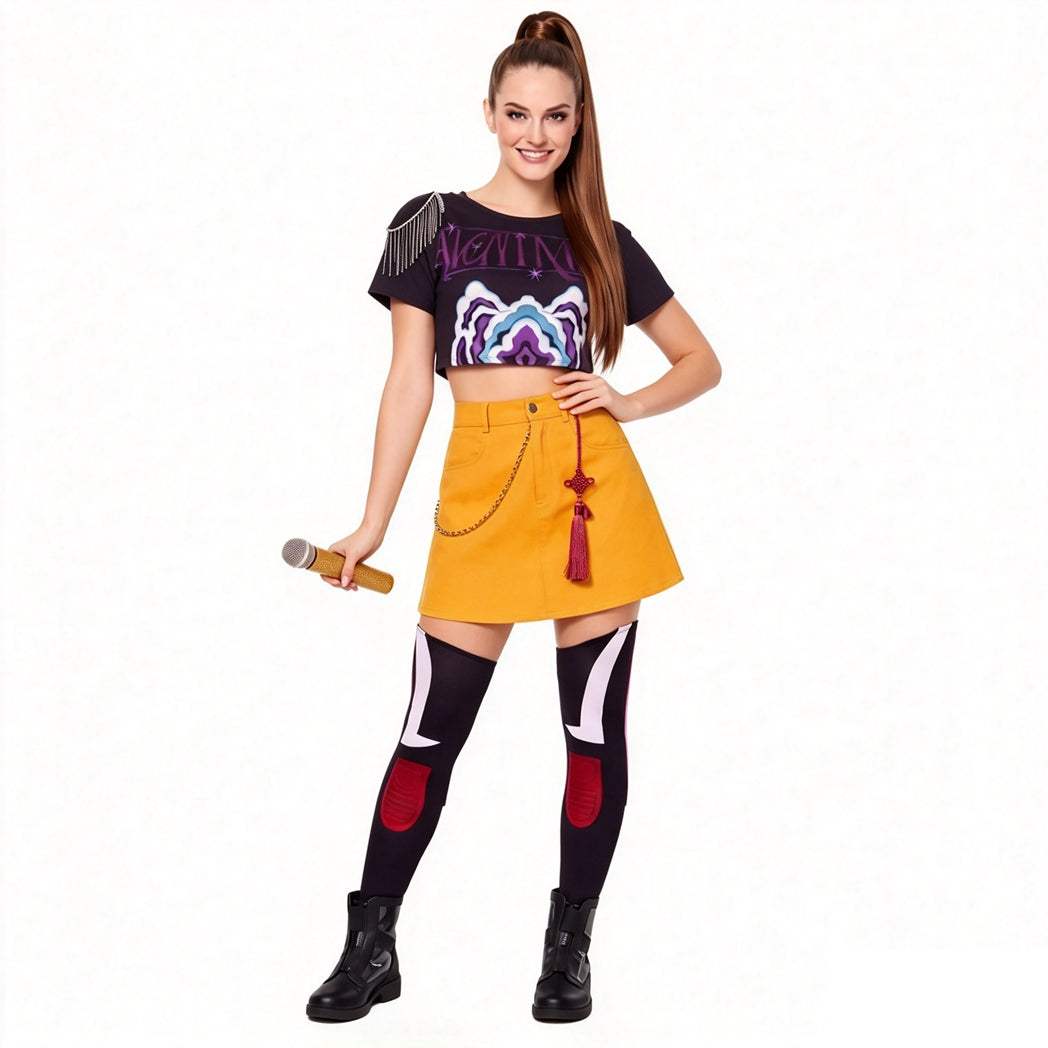 KPop Mira Costume Fashion Stage Performance Outfit Mira Cosplay Top Skirt and Accessories
