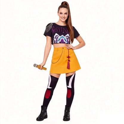 KPop Mira Costume Fashion Stage Performance Outfit Mira Cosplay Top Skirt and Accessories