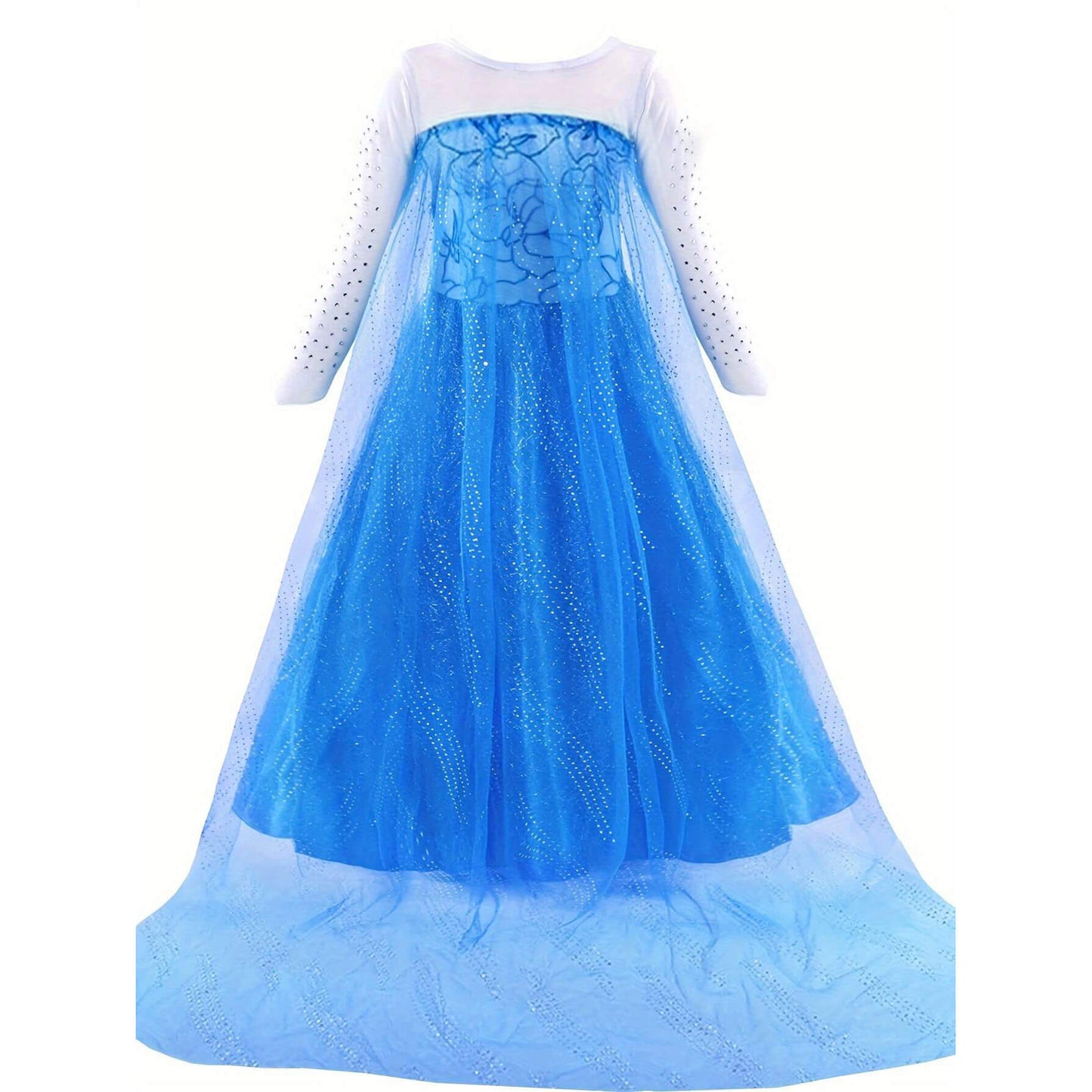 Vestido de Princesa Elsa con Luces para Niñas, Vestido de Princesa de Hielo y Nieve para Halloween y Navidad