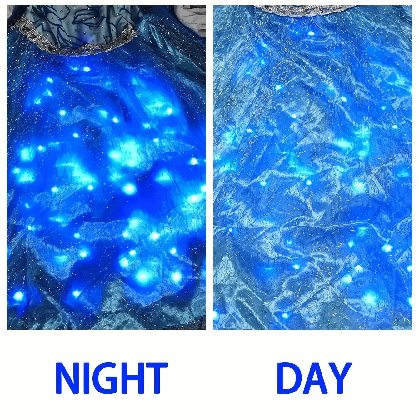 Vestido de Princesa Elsa con Luces para Niñas, Vestido de Princesa de Hielo y Nieve para Halloween y Navidad