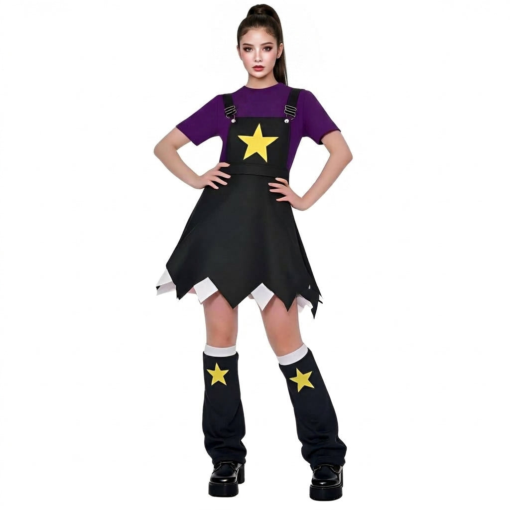 Lily Love Braids Costume Poppy Playtime Cosplay Outfit Lily Shirt Dress and Leg Warmers