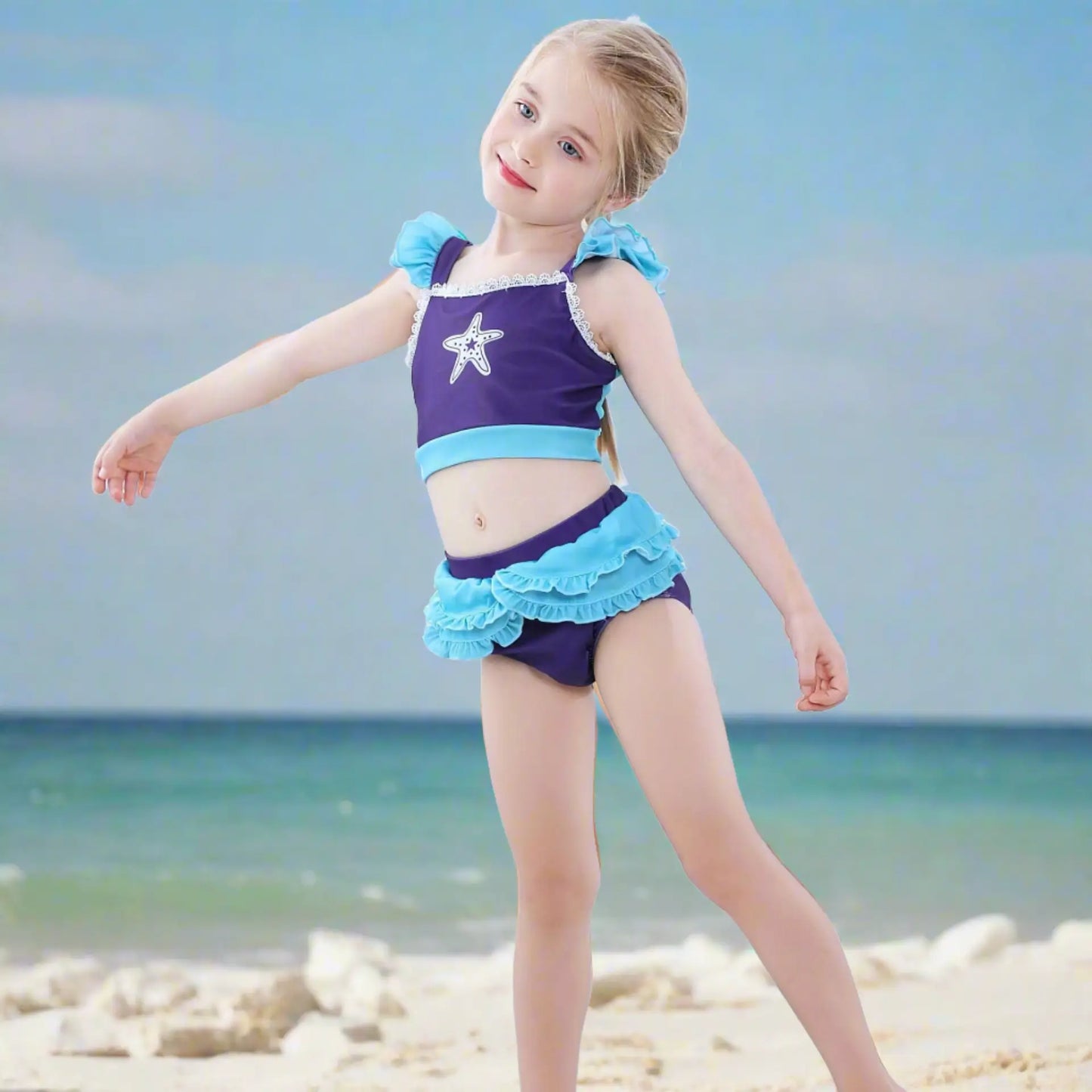 Maillots de bain d'été pour enfants, bikinis sirène (hauts et bas) pour la plage et la piscine