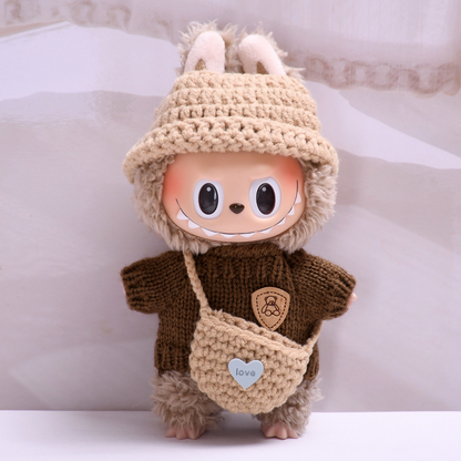 6.7" Labubu Doll with Clothes The Monster Toffee Plush Clothing Full Set