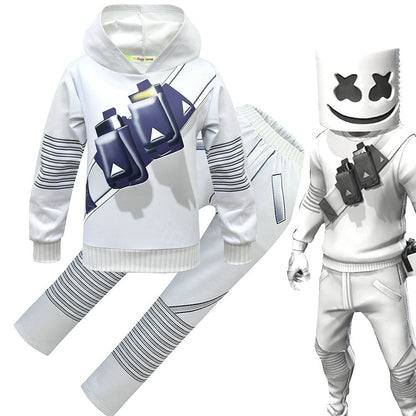 Adults Marshmallow Costume DJ Rock Music Party Halloween Cosplay Outfit