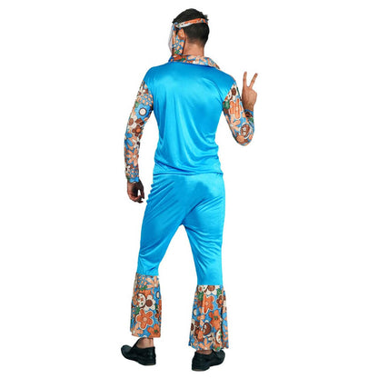 Déguisement Homme Hippie Années 70 80 Tenue Disco Adulte Rétro Rock pour Soirées à Thème