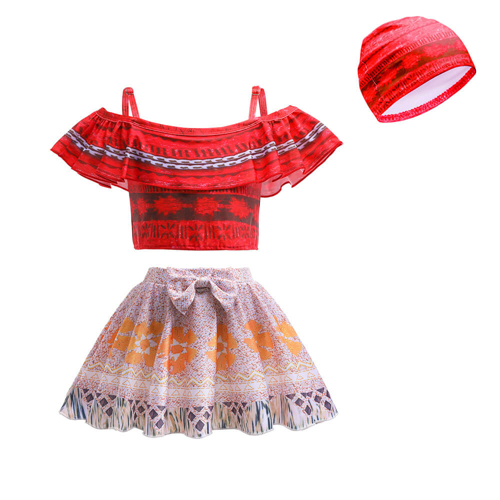 Kids Princess Moanna Costume Beach Vacation Swimwear Ocean Adventure Bathing Suit