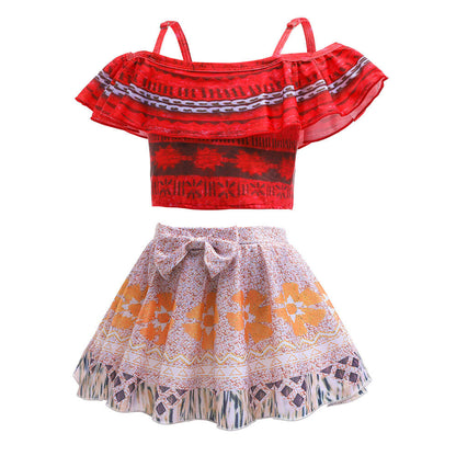 Kids Princess Moanna Costume Beach Vacation Swimwear Ocean Adventure Bathing Suit