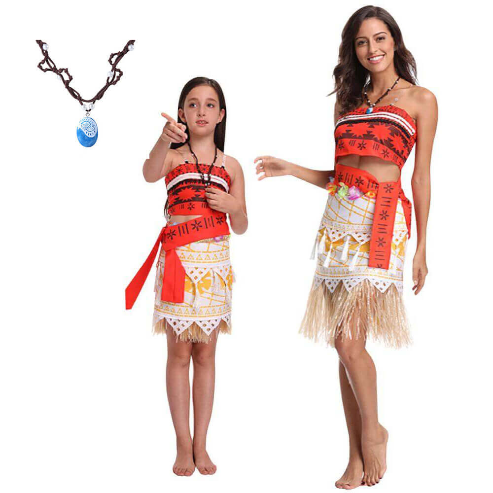 Disfraz de Princesa Moanna para Mujeres y Niñas, Disfraz de Cosplay Polinesio, Atuendos para Vestir en la Playa