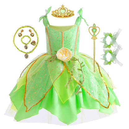 Vestido de Princesa Tiana Hada Verde