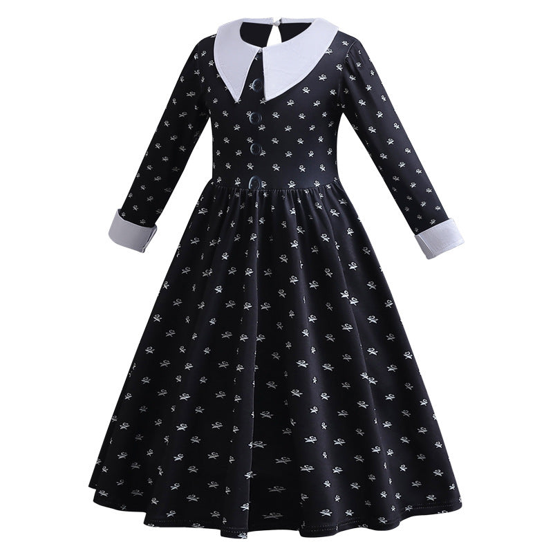 Addams Family Wednesday Floral Dress SET
