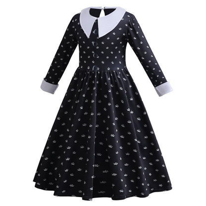 Addams Family Wednesday Floral Dress SET