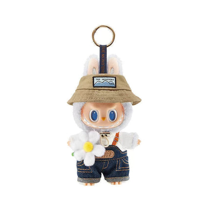 6.7'' Plush Doll Labubu Keychain The Monsters Plush Toy with Clothes Hat