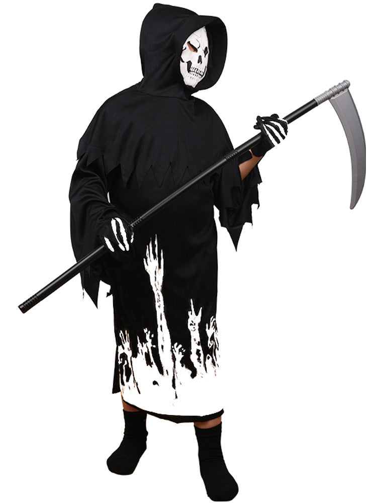 Kids Grim Reaper Costume Glow-in-the-Dark Clothes Halloween Costumes