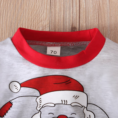 3pcs Toddler Christmas Costume Newborn Baby Santa Outfits Pullover Trousers Hat Full Set
