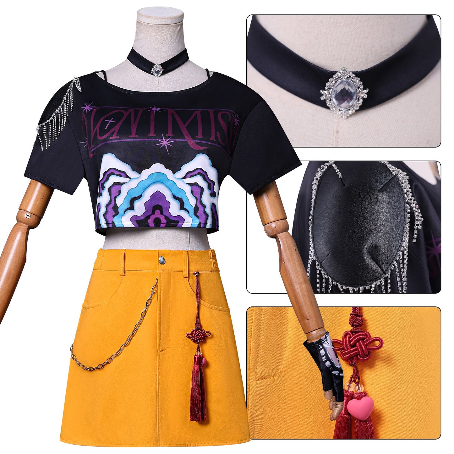 KPop Mira Costume Kids Adult Fashion Stage Performance Outfit Mira Cosplay Shirt Skirt and Accessories