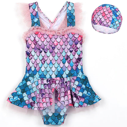 Traje de baño de sirena para niños