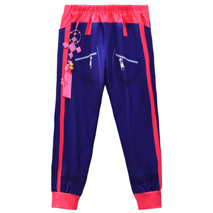Girls Orange Hoodie Pop Star Cosplay Costume Hooded Zip-up Sweatshirt and Pants for Cosplay