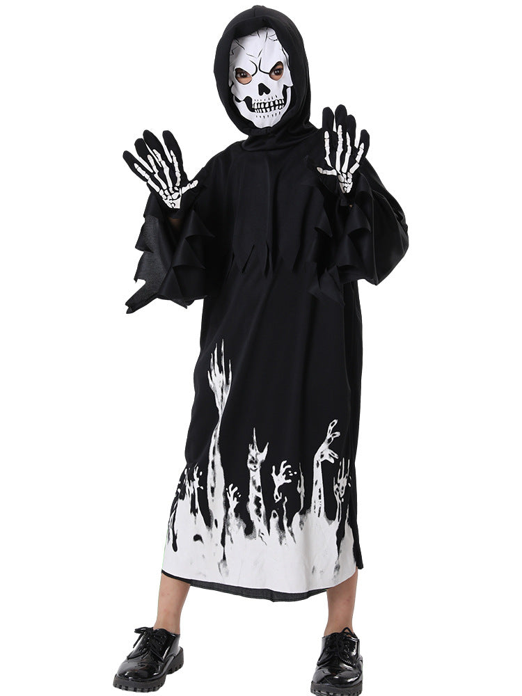 Kids Grim Reaper Costume Glow-in-the-Dark Clothes Halloween Costumes