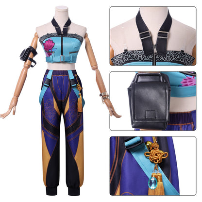 Zoey Blue Costume KPop Iconic Zoey Stage Performance Outfit Full Set