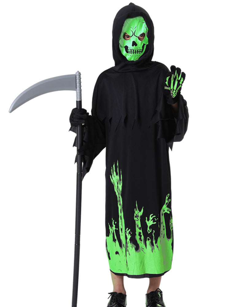 Kids Grim Reaper Costume Glow-in-the-Dark Clothes Halloween Costumes