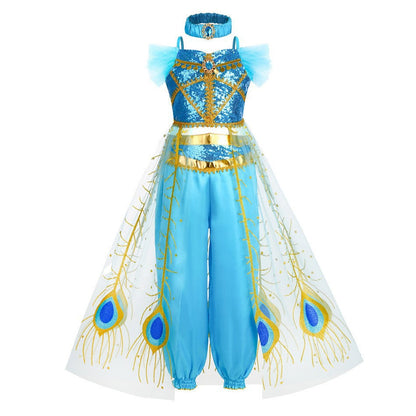 Costume Princesse Jasmine jupe paon