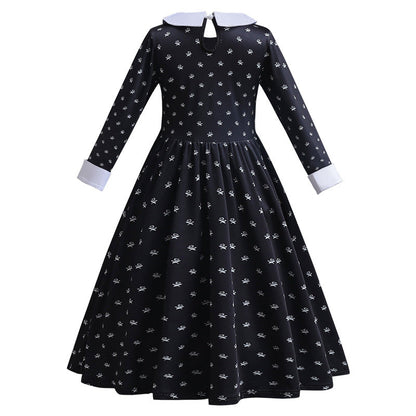 Addams Family Wednesday Floral Dress SET